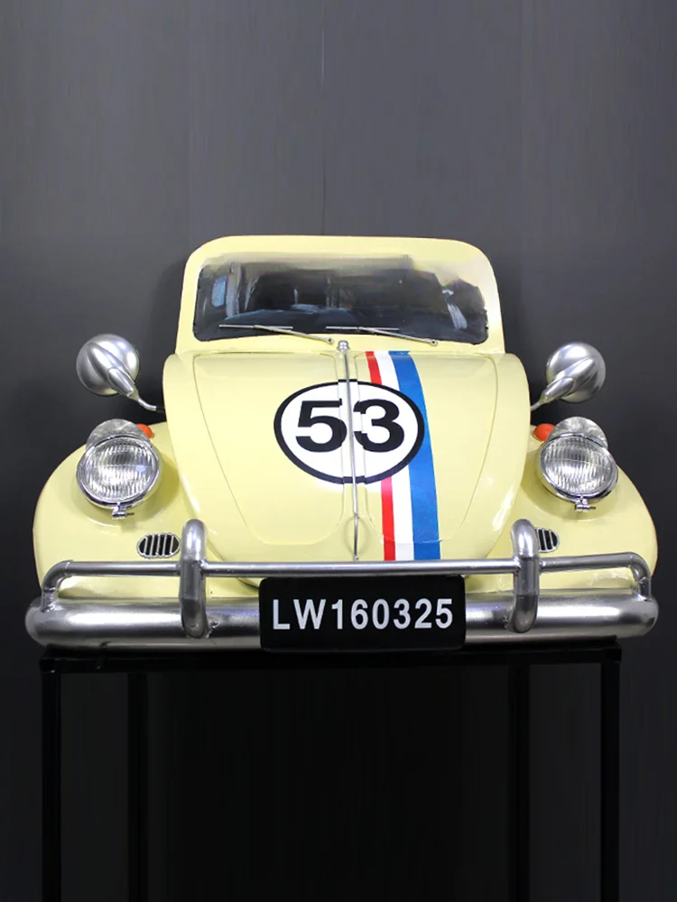 

Customized metal large Beetle car classic car wrought iron ornaments shopping mall bar theme restaurant wall decorations
