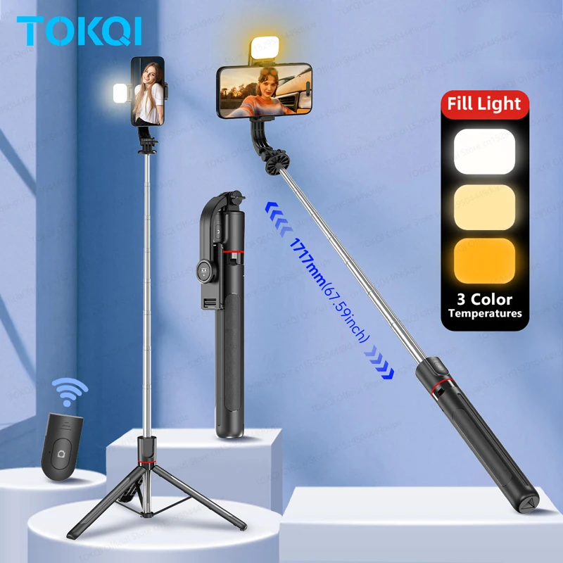 TOKQI Extendable Selfie Stick Tripod Phone Mount for Cell Phones