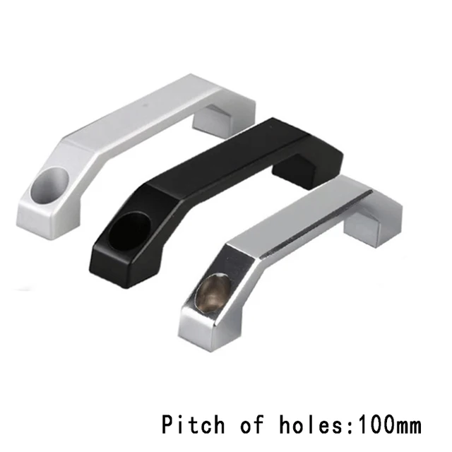 มือจับตู้อลูมิเนียมอุตสาหกรรม แบบหนา สีดำ ทรงสี่เหลี่ยม มือจับตู้ครัวอุตสาหกรรม สีดำ 5