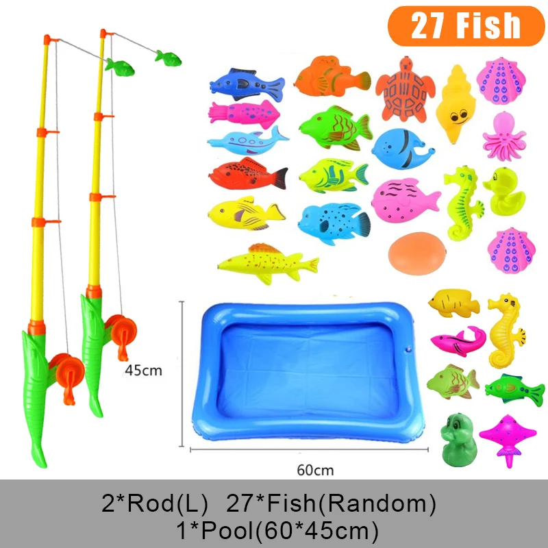 Children Boy Girl Fishing Toy Set Suit Magnetic Play Water Baby Toys Fish  Square Hot Gift For Kids Free Shipping Gyh - Fishing Toys