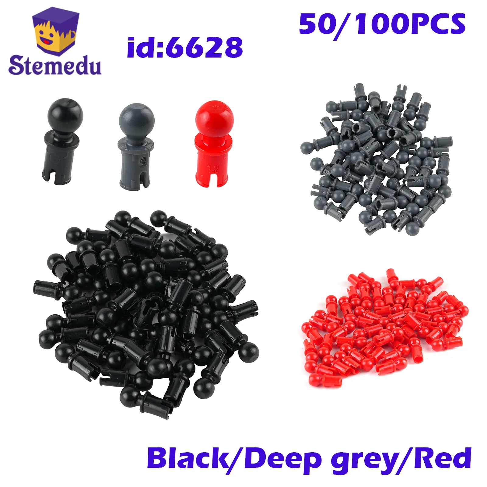 Pin Block Build 50/100pcs 6628 1x2 Ball Joint Pins Technology Building Blocks Parts Pin ...