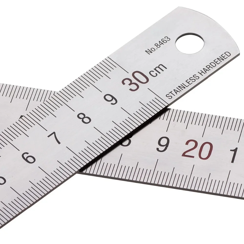 Stainless Steel Ruler Set Drawing Ruler Straight Ruler Metal Ruler 15cm 20cm 30cm