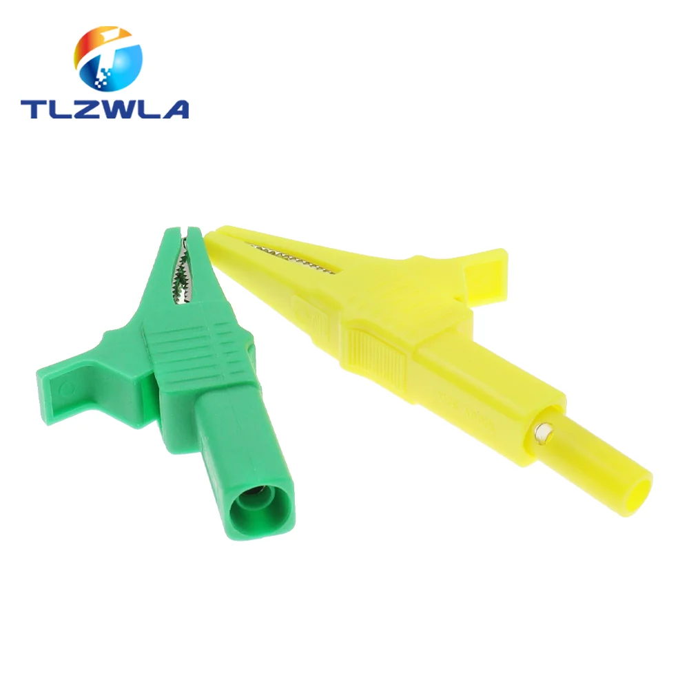 1PCS 32A 1000V Heavy Duty Alligator Clip Safety Copper Crocodile Clamp Multimeter Test Clips with 4mm Banana Plug alligator clips electric test clamp