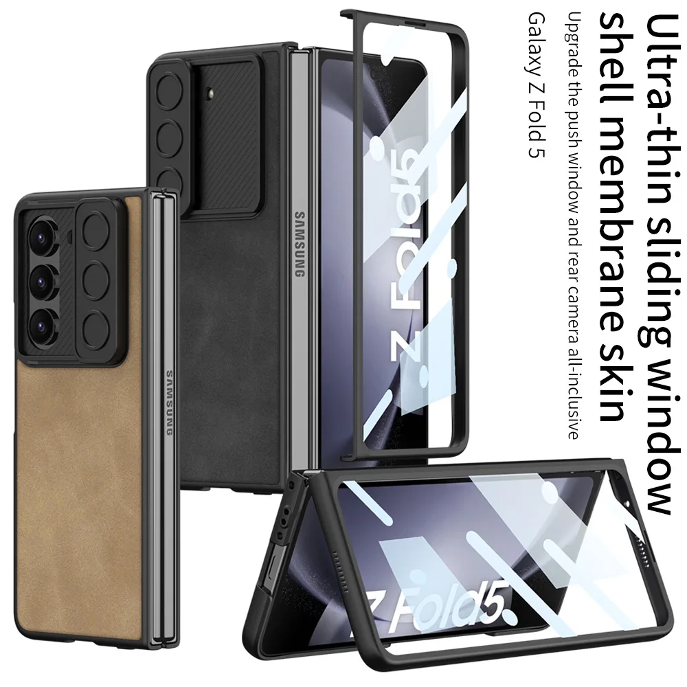 

Applicable to Samsung Fold5 folding mobile phone case ultra-thin push window fold5 anti-drop business simple mobile phone case