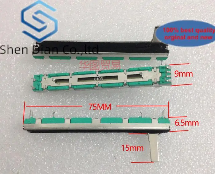 10Pcs 10Kd Fader Behringer 7.5Cm 75Mm Treasure Bag Mixer Soundcraft Folio-4 D10Kx2 2-Channel Double Potentiometer D10K