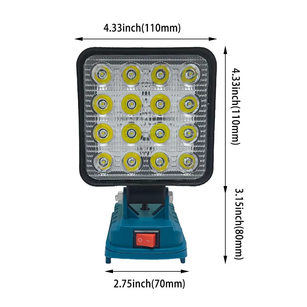 16/84 LED Light Portable Spotlights Handheld Cordless Outdoor Jobsite Light Fishing Emergency Tool For Makita 18v Battery camping light portable flashlight portable lanterns camping lamp portable spotlight camping lantern portable work lights portable work light portable torch