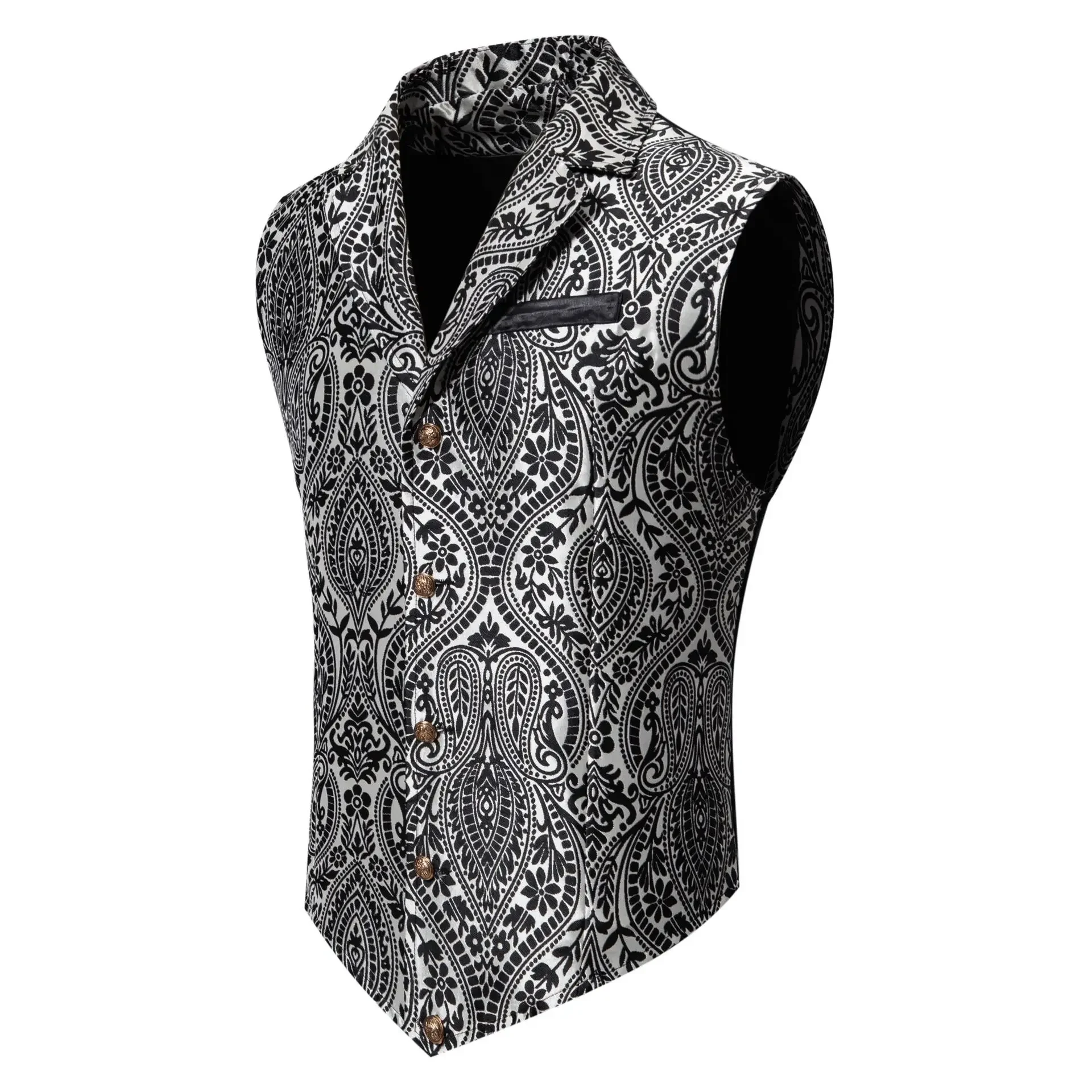 Blue Jacquard Fabric Men's Sleeveless Vest Coat Wedding/Party/Stage Performance Dress Vests Green Red Pink Black White Waistcoat dress vests