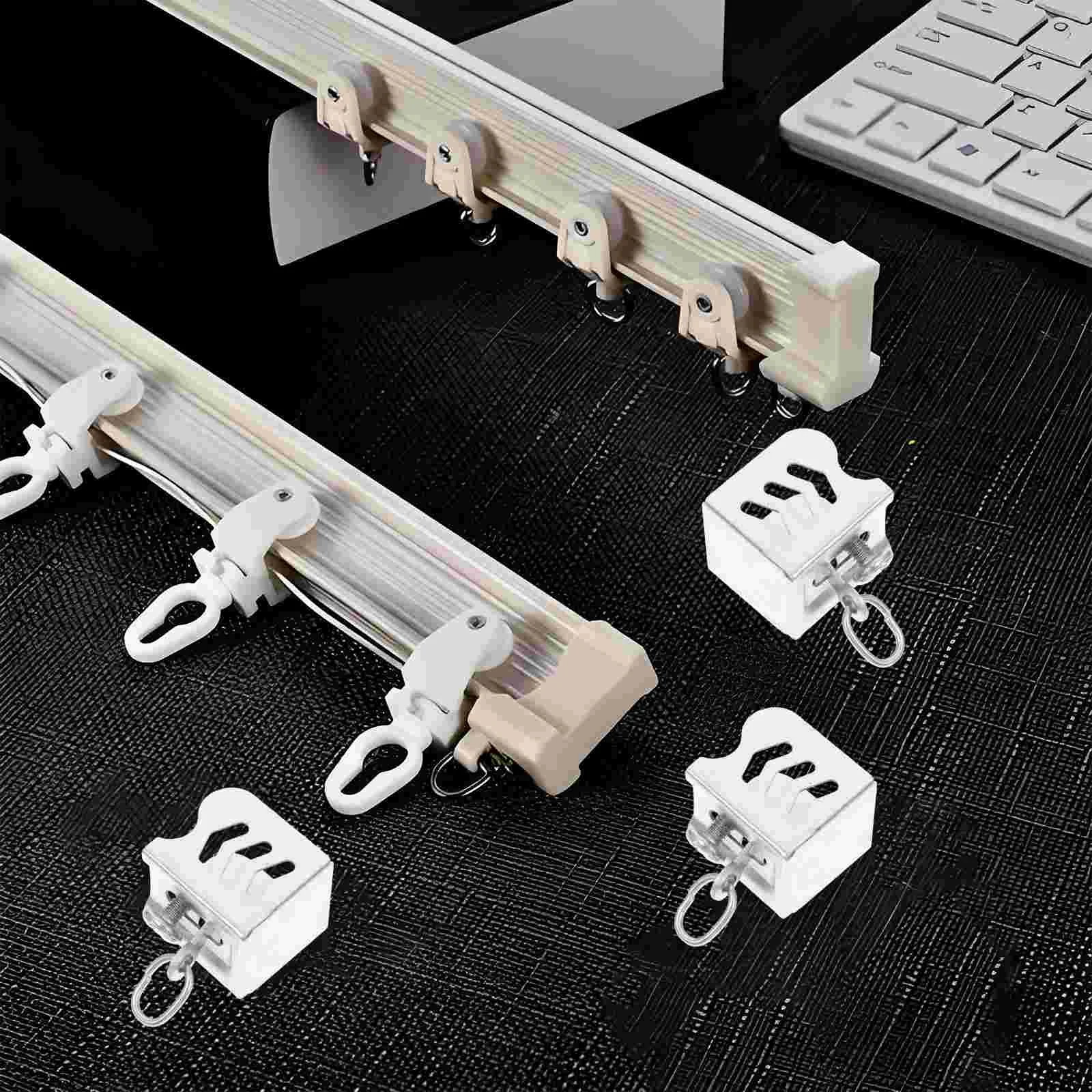 12 Pcs Curtain Track Closure Ceiling Mount System Accessories Mounted Tracks Stainless Steel Rails for Curtains 3