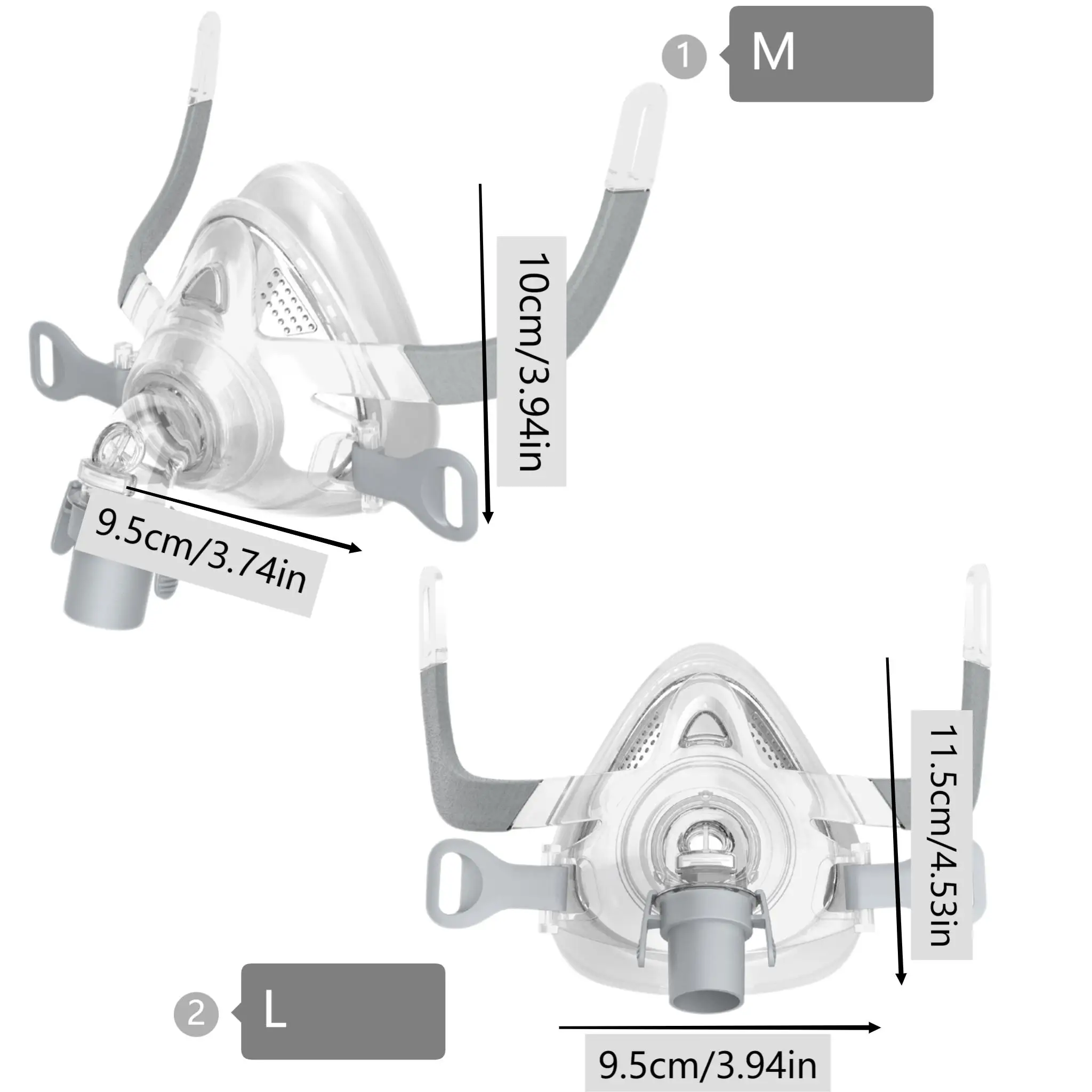 Full face CPAP mask - F20 replacement kit - reusable CPAP supplies - including headgear and full face mask pad 2