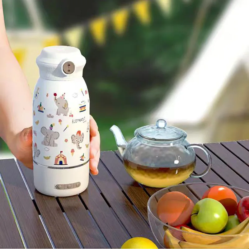 Wireless Electric Water Cup Heating Insulation Cup 500ML Heat to 35℃ to 55℃ 75℃ 85℃ 100 ℃ with Bouncing Cup Lid USB Charge 6