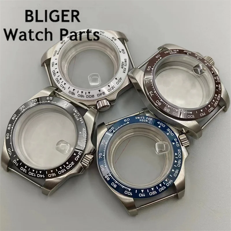 Bliger 40Mm Cassa Dell'Orologio Vetro Zaffiro Lunetta In Ceramica Fit Nh35 Nh36 Nh34 Eta2824 2836 Pt5000 Seagull St2130 Movimento