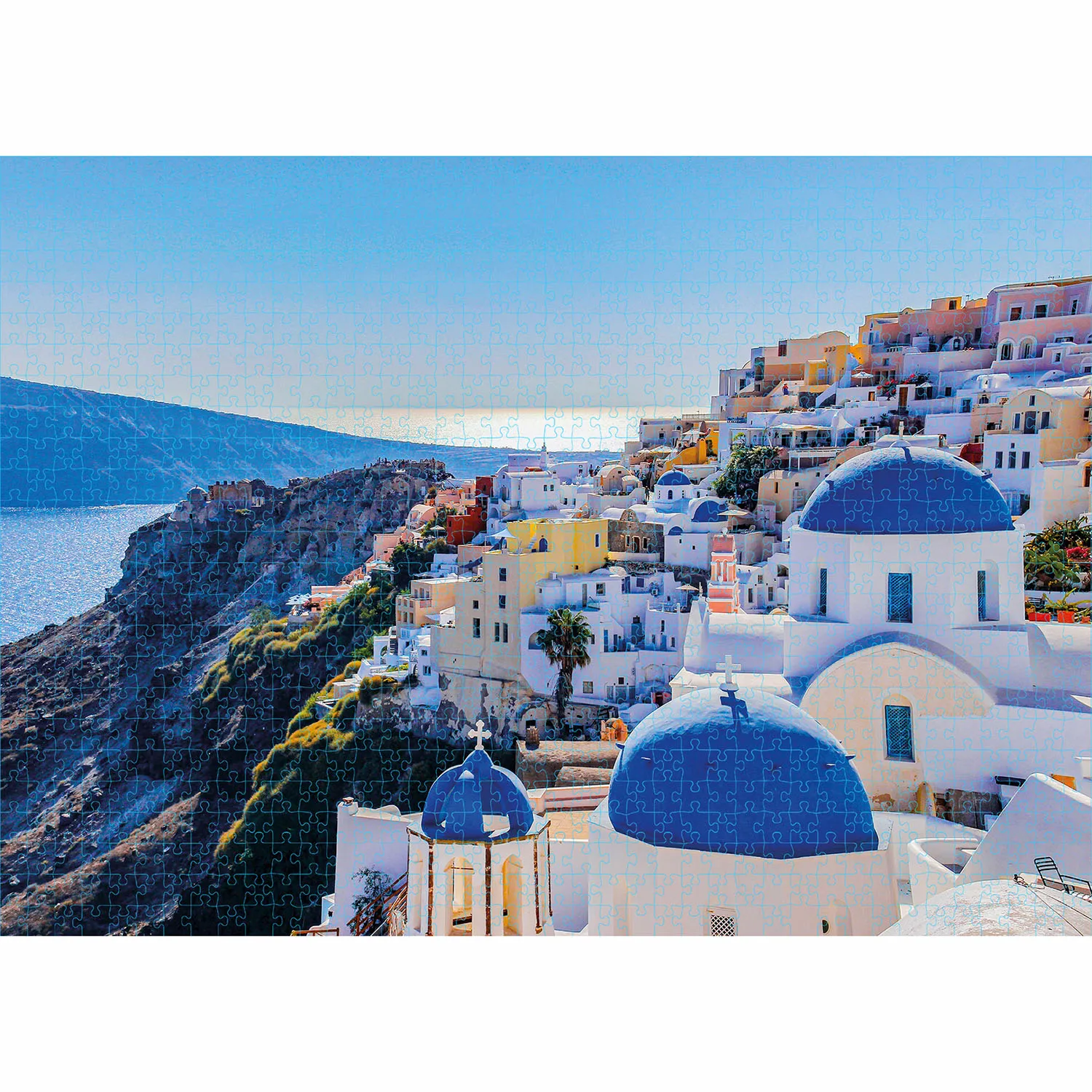 1000 Pieces Santorini Jigsaw Puzzles, Adults Teens Kids Toys Gift Educational Intellectual Decompressing Fun Family Game