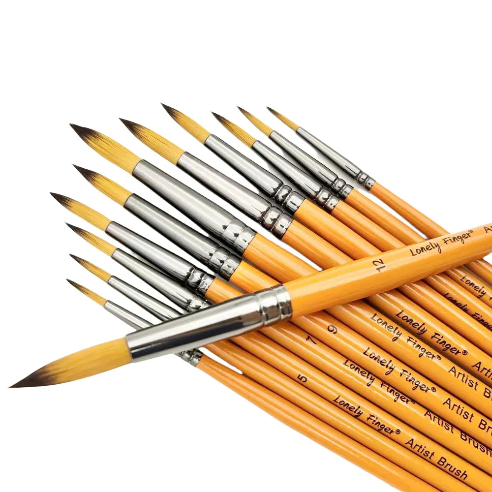 12pcs Professional Artist Painting Brush Oil Painting Watercolor Brush Set For Oil, Acrylic, Canvas, Gouache,Includes Fine Detai 4