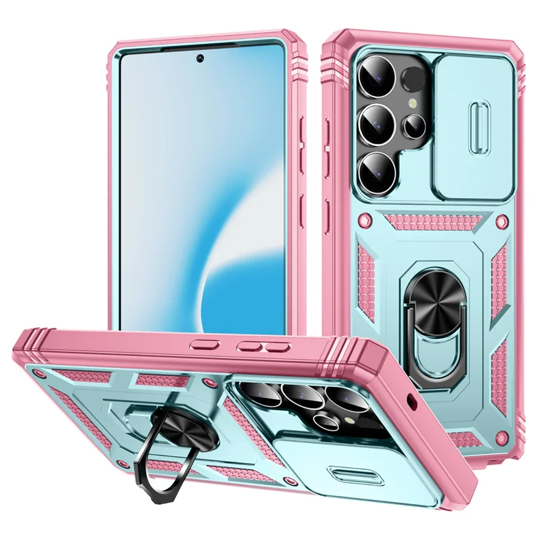 Heavy Duty Armor Phone Case with Lens Protection and Built-in Stand