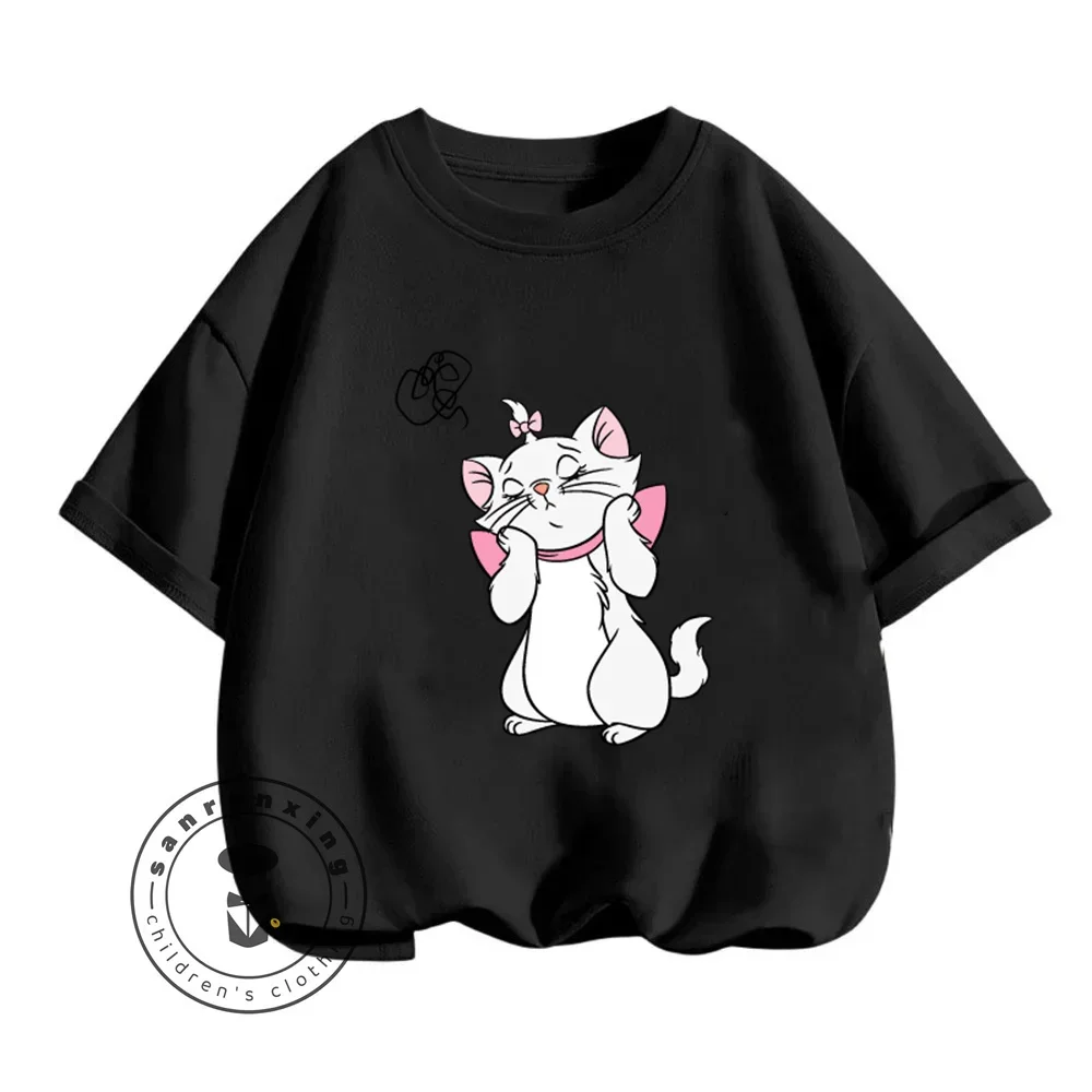 Cute Disney The AristoCats T-Shirts for Boys Girls Cheap Soft Summer Tops Classic Animation Cartoon Prints Kids Favorite Tops 3