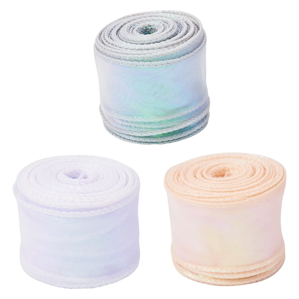 

10 Yards/Roll Iridescent Fishtail Organza Ribbon for Flower Packing Gift Wrapping Christmas Wedding Valentine's Day Decorations