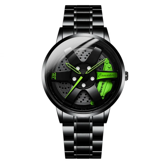 Men's Quartz Watch Unique Wheel Design Luxury Male Business Wristwatch Fashion Durable Waterproof Outdoor Sport Watch Daily Wear
