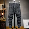 Large size jeans black men's  man plus size harem pants autumn elastic stretch Slim feet trousers 7XL 6XL 5XL 2