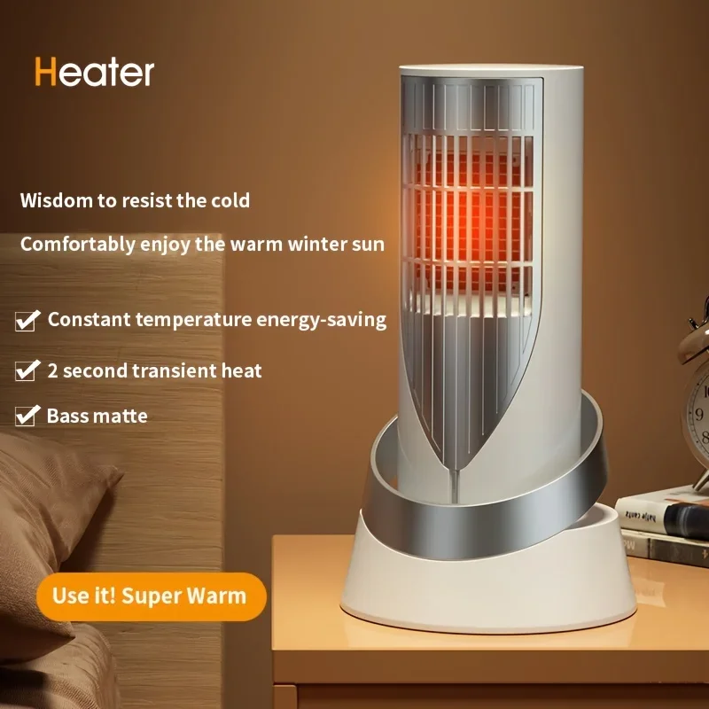 1pc Space Heater,  Indoor Portable Electric , PTC Fast Heating Ceramic Room Small Heater, 2 Modes with Heating and Fan Modes