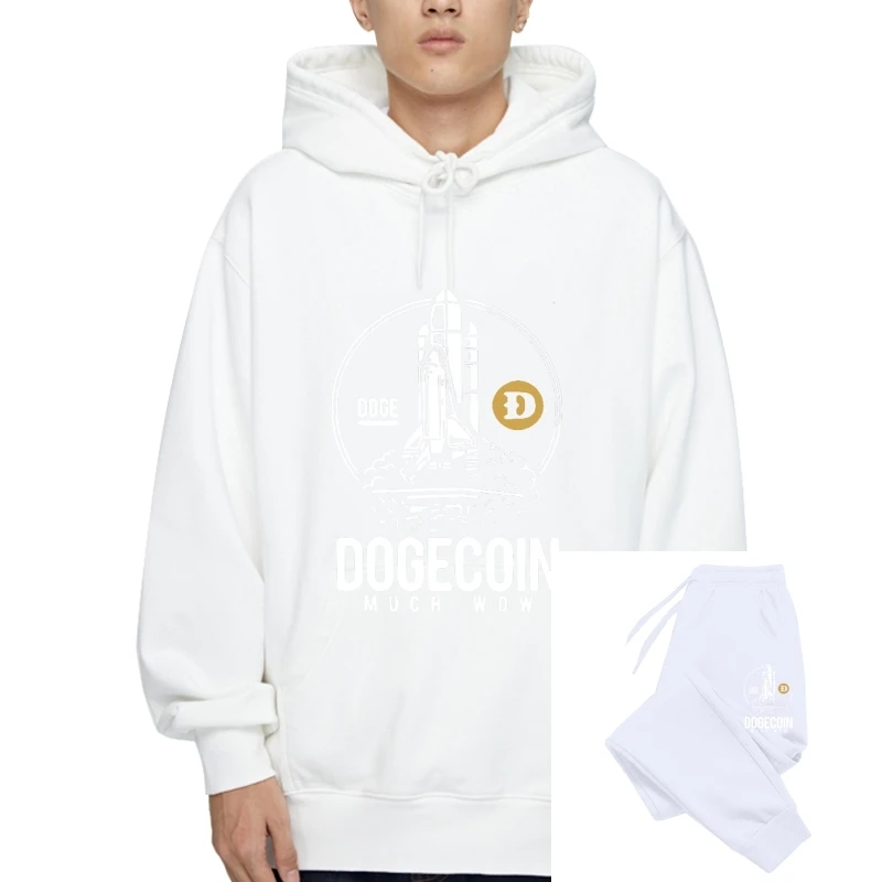 

Dogecoin Cryptocurrency Miners Meme Hoody for Men Rocket To The Moon Winter Pure Cotton Hoody Hip Hop Gift Fleece Hoody