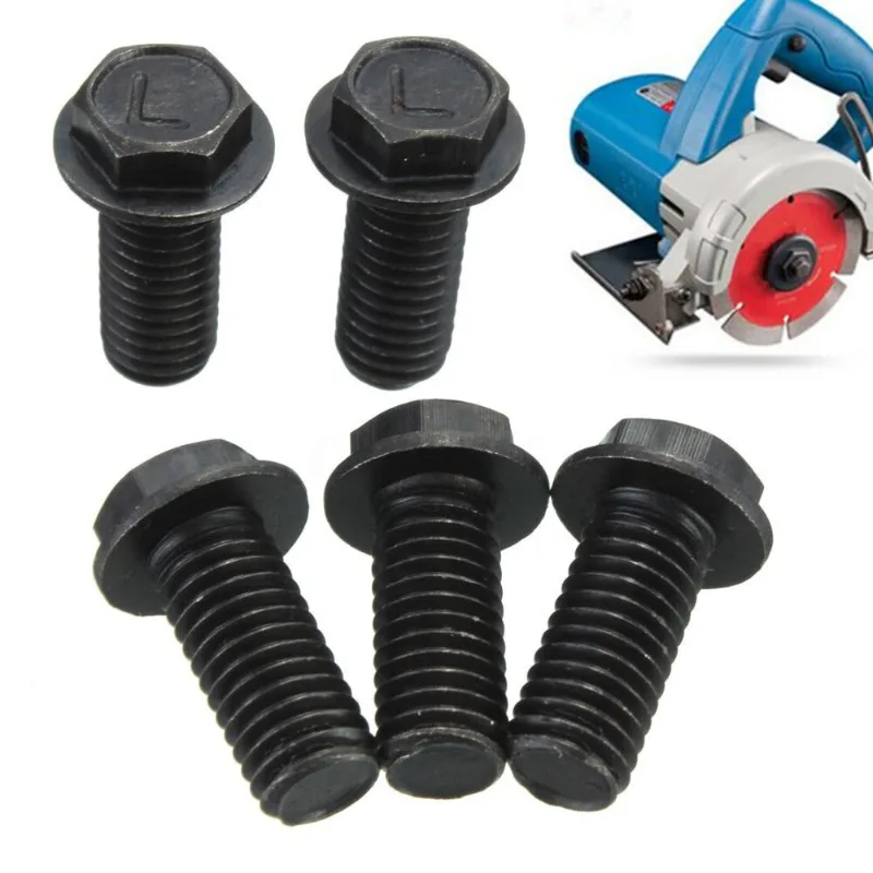 5/10Pcs M8 Cutting Machine Saw Blade Screw Bolt Fine Thread Left Hand Thread Hexagon Head Flange Anti-thread Screw