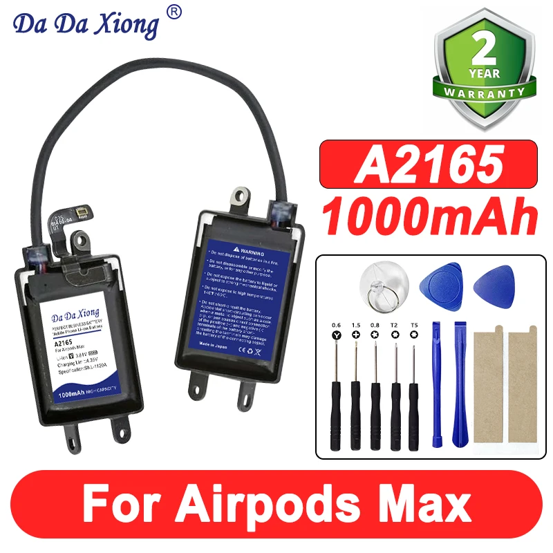 1000mAh A2165 New Hight Battery Real For Airpods Max earphone + Free Tools