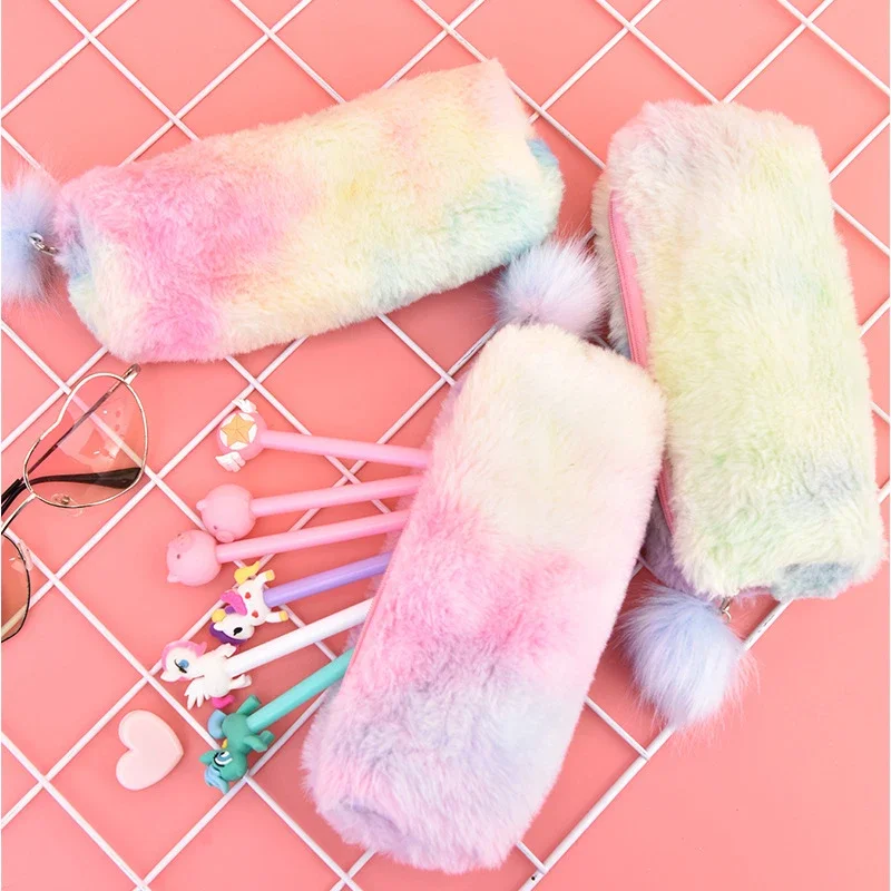 Cute Plush Pencil Case Large Capacity Pencil Bag Kawaii Pouch for Girls Kids Cute Stationery Back to School Supplies Gift pencil cases,stationery box,pen storage bag