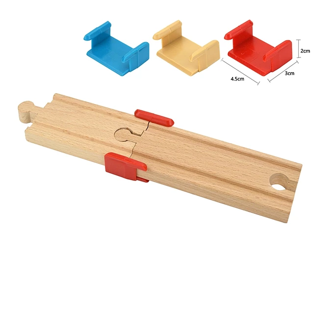 Wooden Railway connect Fixer Train Track Set Accessories Connector Toys Holder Fit Brio Wooden Track Toys Educational 3