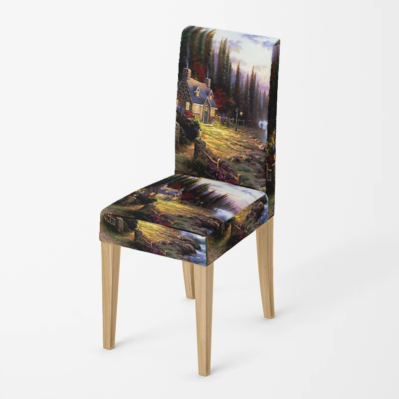 가정용 주방 의자 커버, 조절 가능한 식사 의자 커버, 탄성 패브릭 의자 커버, 결혼 의자 커버