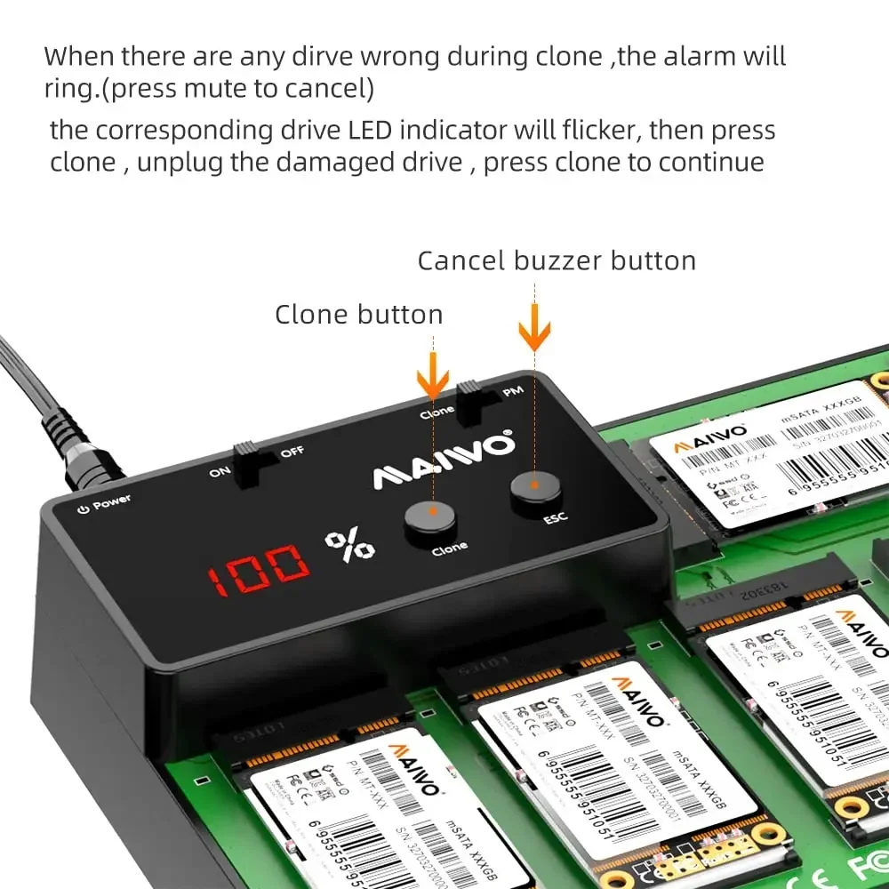 마이워 5베이 mSATA SSD 도킹 스테이션 USB 3.0 MSATA SSD 케이스 1대4 오프라인 복제 어댑터 LED 표시등 포함