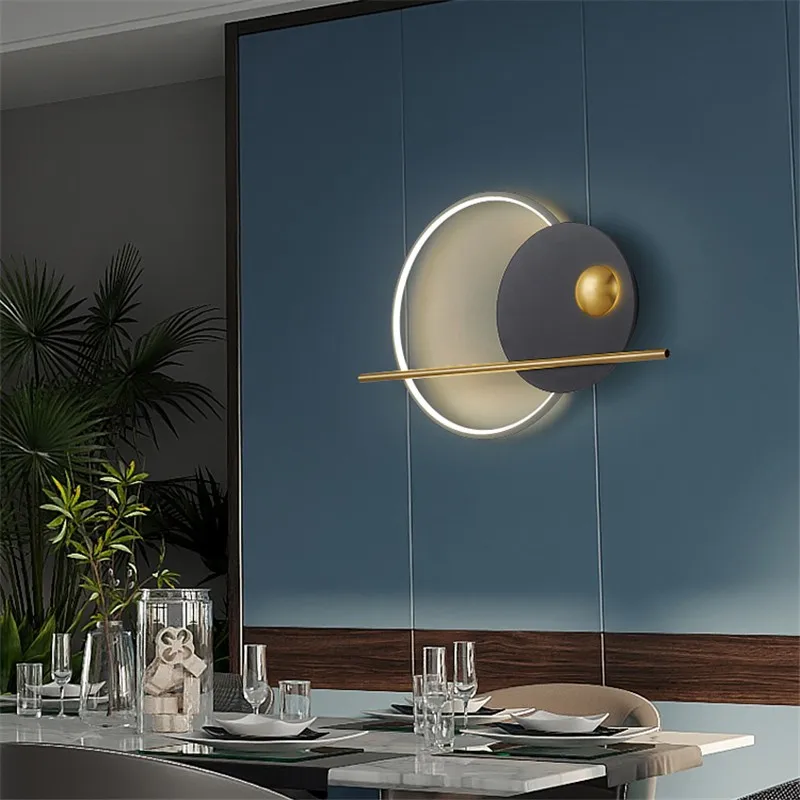 Nordic circle wall light sofa background decoration coloured lamp designer living room bedside lamp corridor wall lighting 3