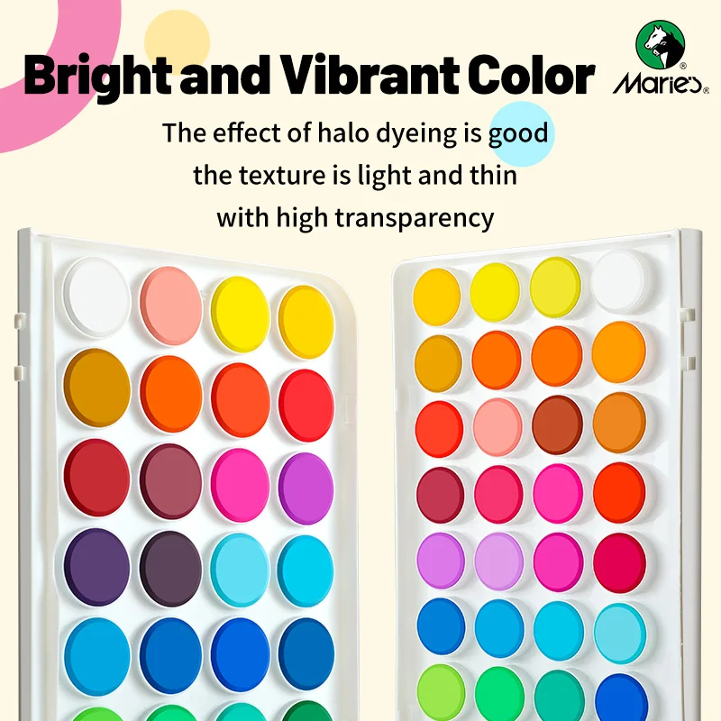Marie's Watercolor Paint Set in 12/16/28/36 Colors with a Paint Brush for Painting,Writing for Adults, Artists, Students 4