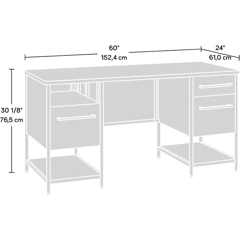 Sauder Boulevard Cafe Executive Desk, in Black finish 3