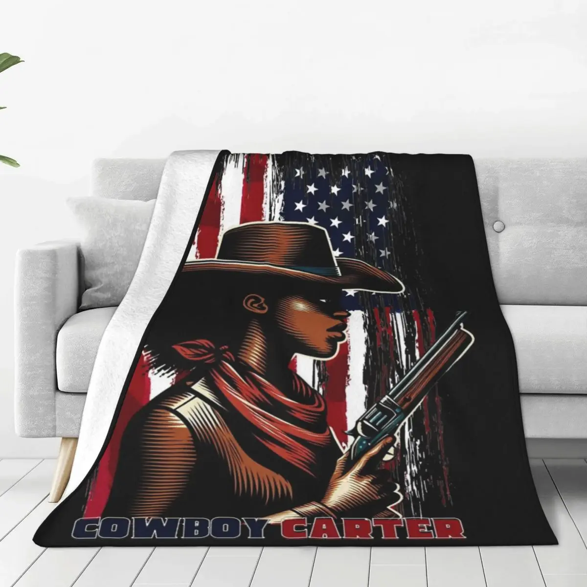 

Beyonce Cowboy Carter Album Knitted Blanket Flannel Warm Throw Blanket for Home Couch Bedspread