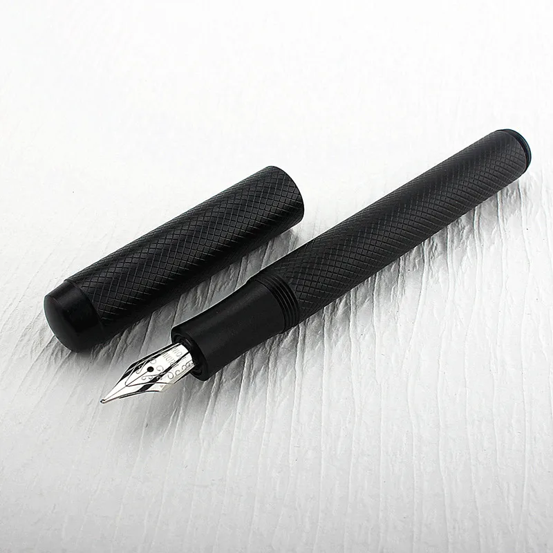 Premium Business Office Mini Short Black Fountain Pen Extra Fine 0.38mm Nib Writing Luxury Pen 3