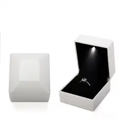 Elegant Red Wine LED Light Ring Box (White)