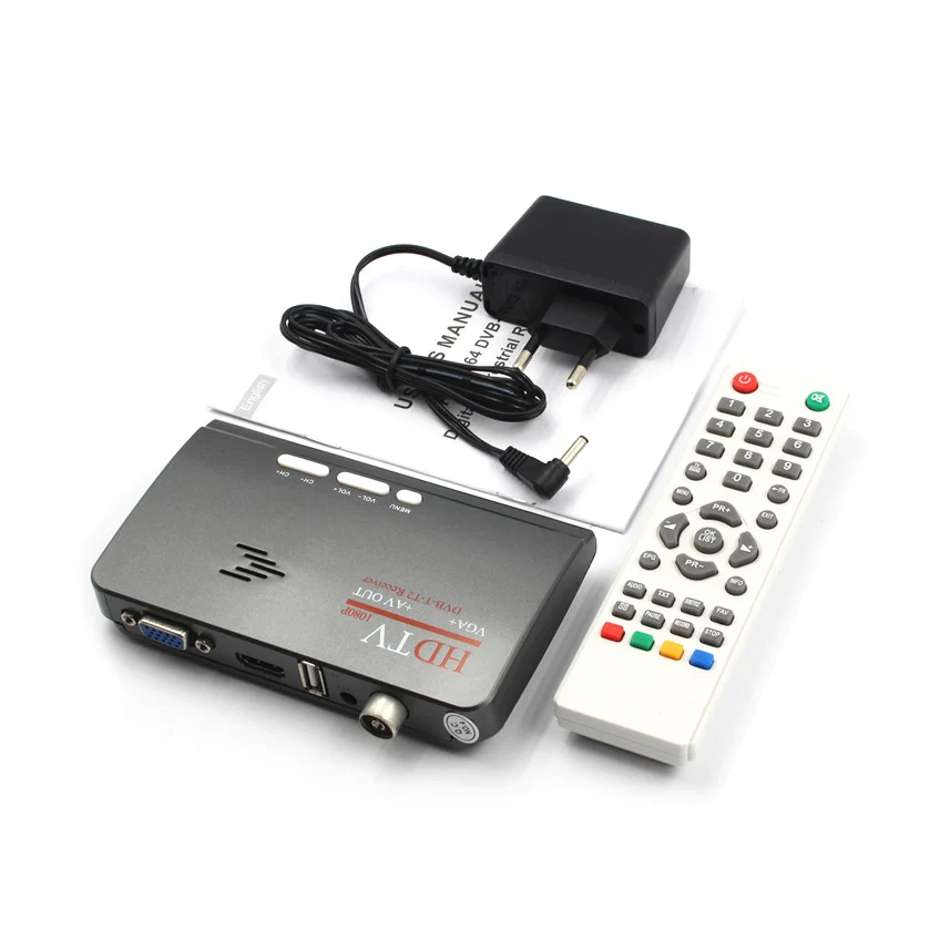 HDMI-compatible DVB-T DVB-T2 TV Box Tuner Receiver Converter Dongle with Remote Control , hdtv HDMI-compatible + AV +VGA Out usb2 0 audio video capture card tv tuner vhs to dvd video capture converter for win7 8 xp vista with usb cable