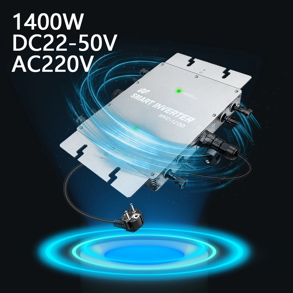 1400W Solar Grid Tie Microinverter Dc22V A Ac220V Solar Pv Inverter A Onda Sinusoidale Pura Porte Di Connessione Multiple Per Pannelli Solari