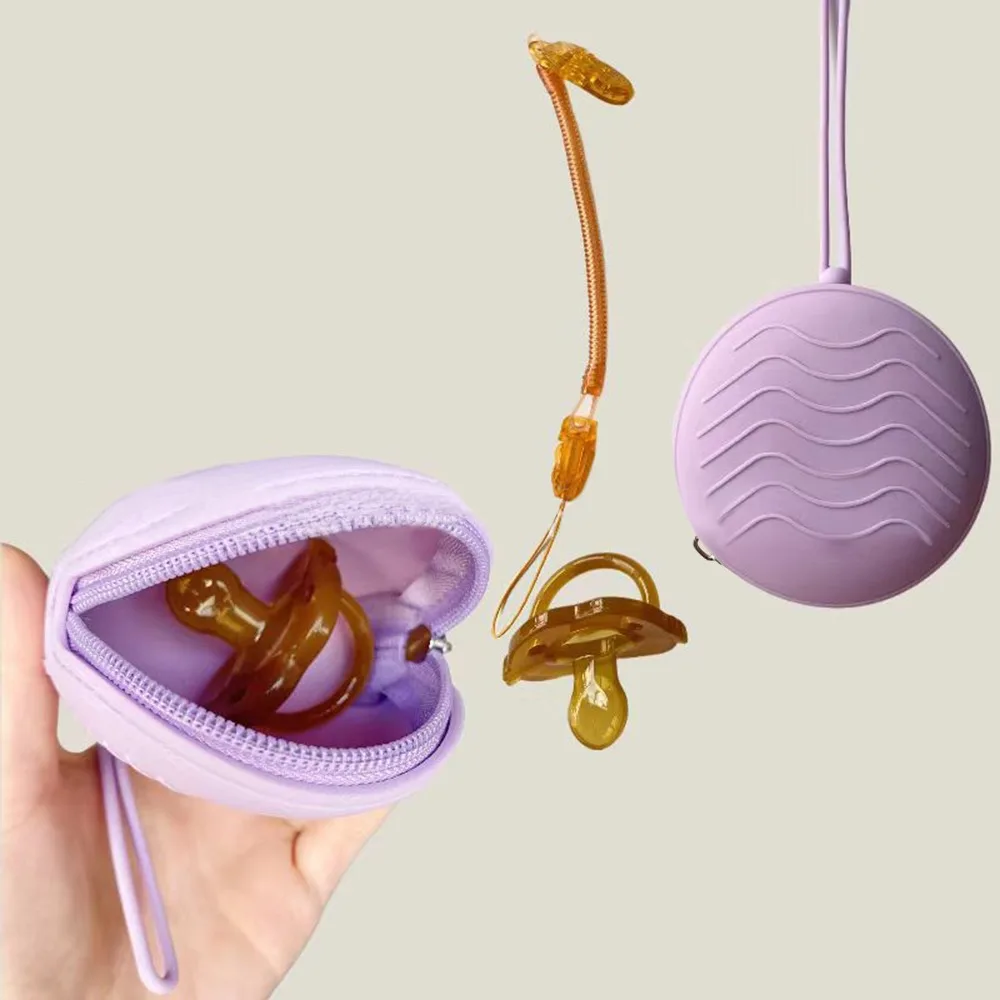 Pacifier Holder New Silicone Baby Pacifier Holder Round BPA Free Soother Container Box Baby Accessories Portable Nipple Storage Bag for Outdoor pacifier holder plastic pacifier box
