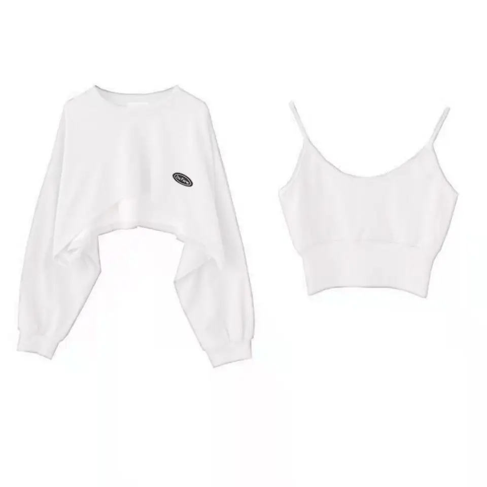 New Women Solid Color  O-neck Long Sleeve Hoodie Sweatshirt Fashion Ladies Streetwear Slouch Pullover Jumper Tops 4