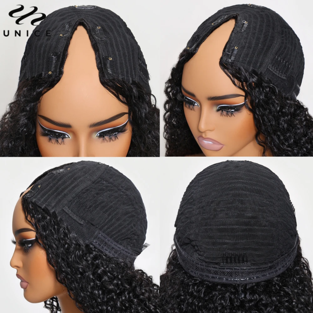 4C Kinky Curly U Part Wig V Part Wig Easy Blend Full Machine Made 100% Human Hair Beginner Friendly Wigs human hair wigs