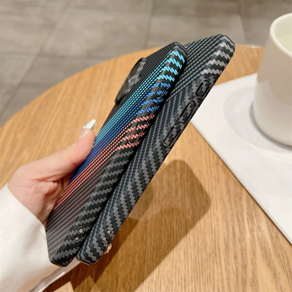 Sleek Magnetic Carbon Fiber Texture Phone Case with Magsafe Compatibility
