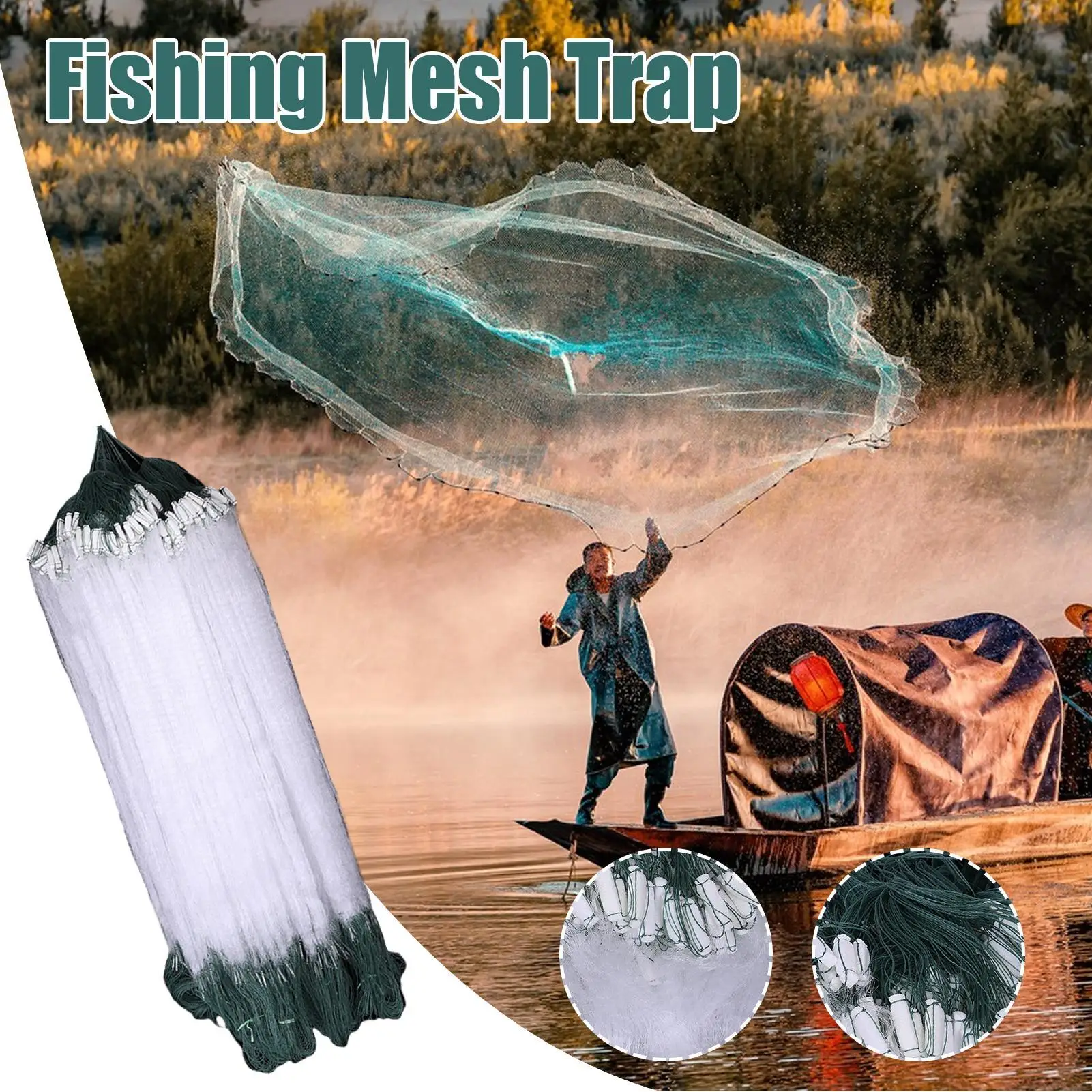 Fishing Net Nylon Mesh Trap Tackle Tool Accessories