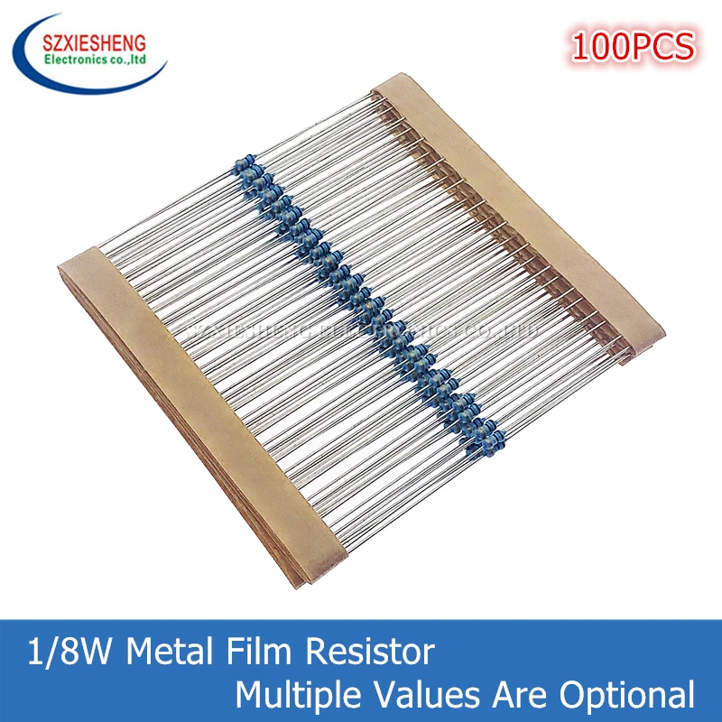 1/8W Metal Film Resistor 0R-4.7M 1% 100PCS