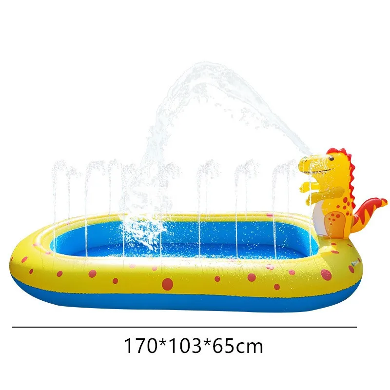 1.7M Swimming Pool Inflatable Dinosaur Fountain Outdoor Bathtub Dolphin Sprinkling Game Mat Children's Water Toy Summer inflatable pool float,inflatable swimming pool