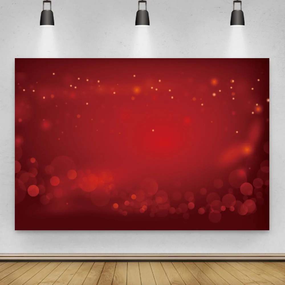 Red Christmas Theme Light Spot Background for Portrait Photography Party Decors Backdrops Photocall Studio Accessori