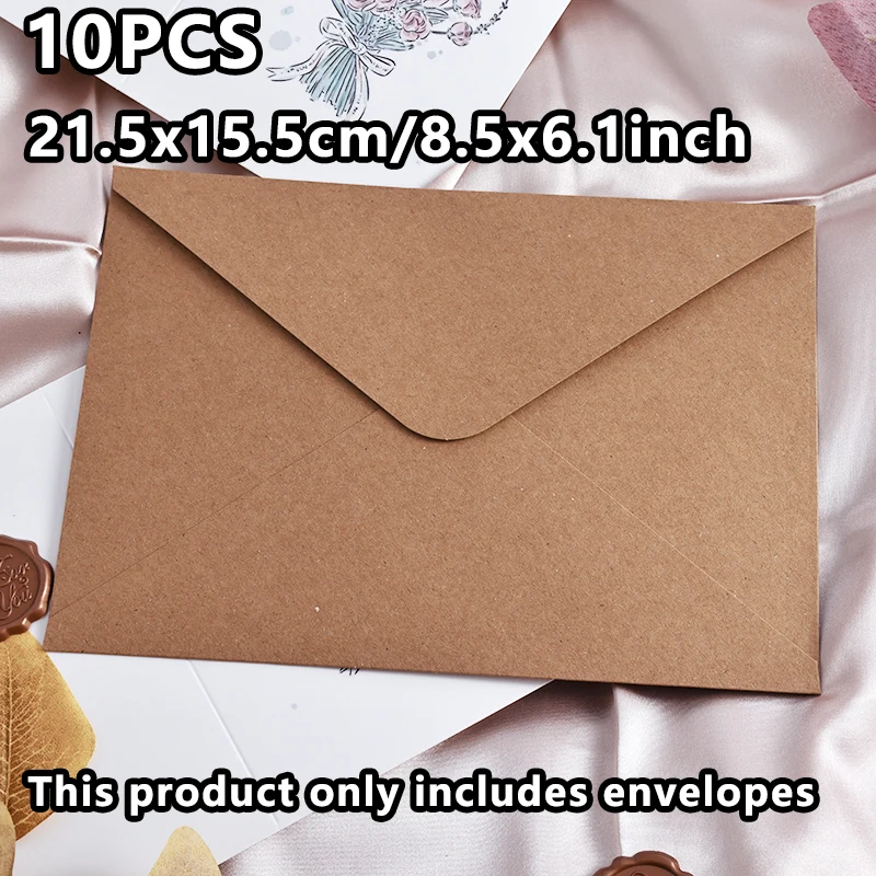10pcs 다채로운 21.5x15.5cm 결혼식을위한 봉투 250g 종이 초대장 작은 카드 비즈니스 문구 용품 보관 가방