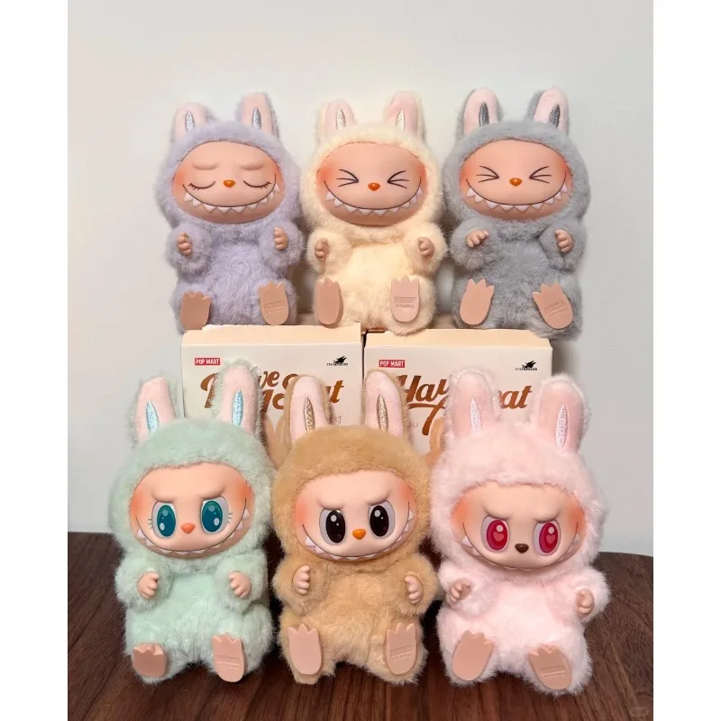 Authentic POPMART LABUBU Sitting Party Rubber coating Plush Blind