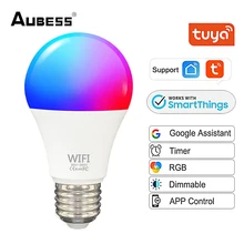 

Tuya WiFi Smart Light Bulb Voice Control RGB Dimming Smart Light Bulb Dimmable E27 B22 WiFi Timing LED Lamp Alexa Google Home