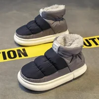 Snow Boots Men's Shoes Winter New Fashion Platform Indoor Plush Thick Cotton Boots Waterproof Anti Slip Down Warm Cotton Shoes
